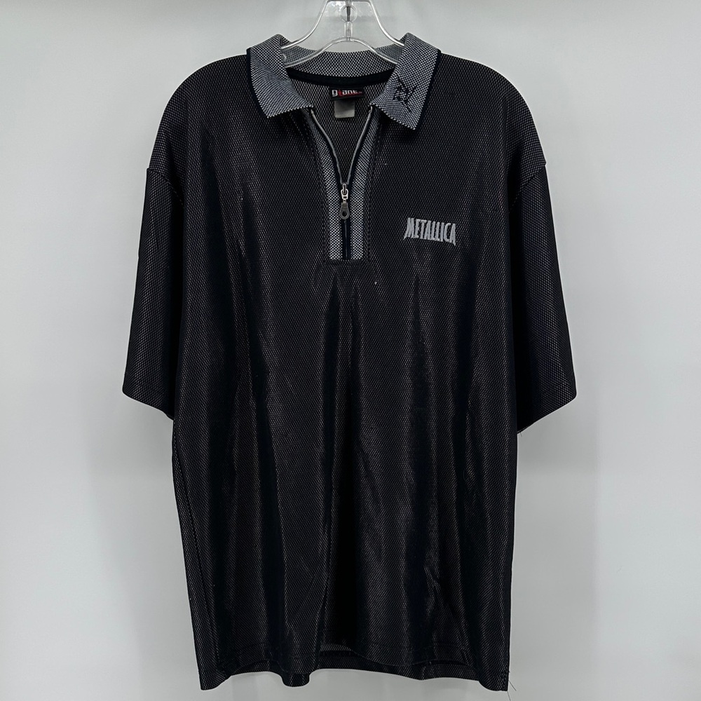 Giant Metallica Vintage 1999 Black Polo Zip Up Men’s ~XL see measurements